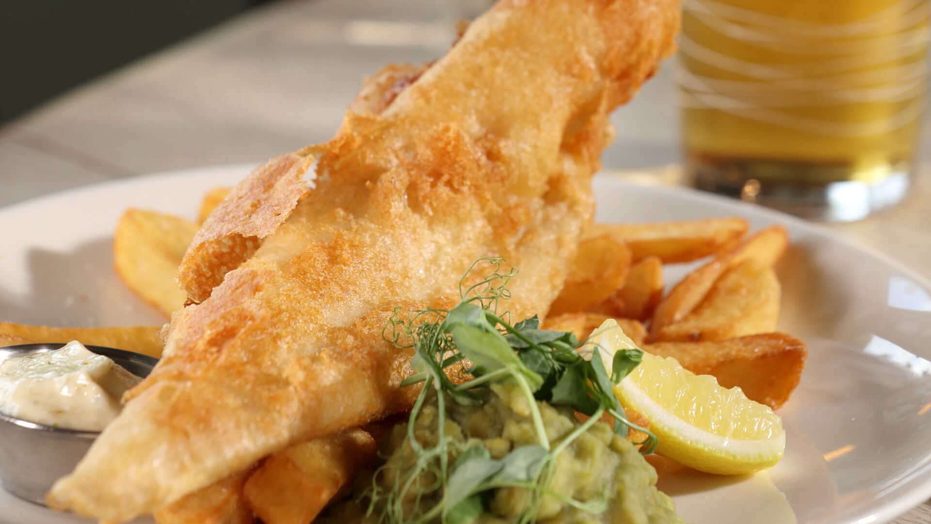 Fish and Chips and a pint of Wadworth 6X